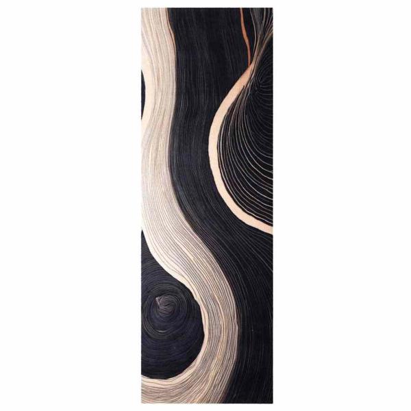 Küchen Teppich Schwarz 180 x 60 cm Samt