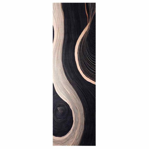 Küchen Teppich Schwarz 150 x 45 cm Samt