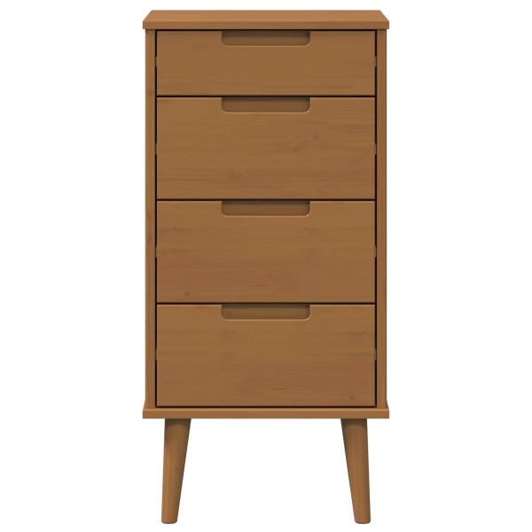 Kommode MOLDE Karamell 40 x 35 x 82 cm Massives Kiefernholz