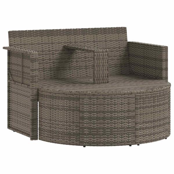 Garten-Sofa 8 stk. Poly-Rattan Grau und Marineblau