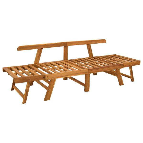 3-in-1 Gartenbank mit Kissen Massives Akazienholz Natur
