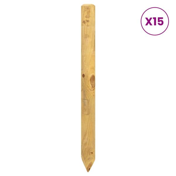 Zaunpfosten 15 stk. Braun 60 cm Massives Kiefernholz