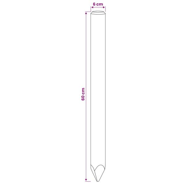 Zaunpfosten 15 stk. Braun 60 cm Massives Kiefernholz