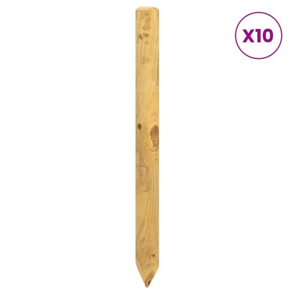 Zaunpfosten 10 stk. Grün 100 cm Massives Kiefernholz
