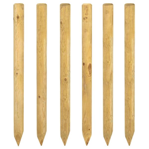 Zaunpfosten 6 stk. Braun 150 cm Massives Kiefernholz