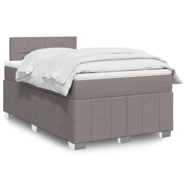 ARDEBO.de - Boxspringbett mit Matratze Taupe 120x190 cm Stoff