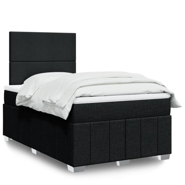 ARDEBO.de - Boxspringbett mit Matratze Schwarz 120x190 cm Stoff
