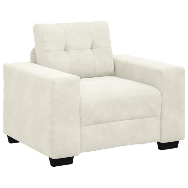 Sofa Set 3 Stk. Creme Samt