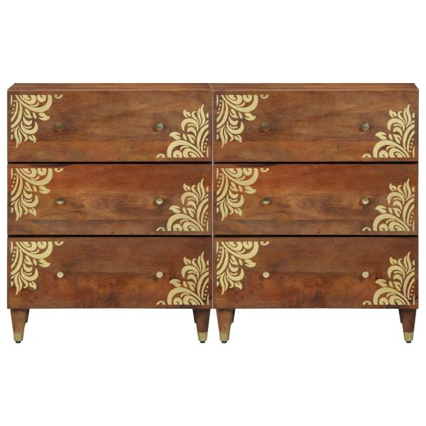 Sideboard 2 stk. 60 x 33 x 75 cm Massivholz Mango Honigbraun
