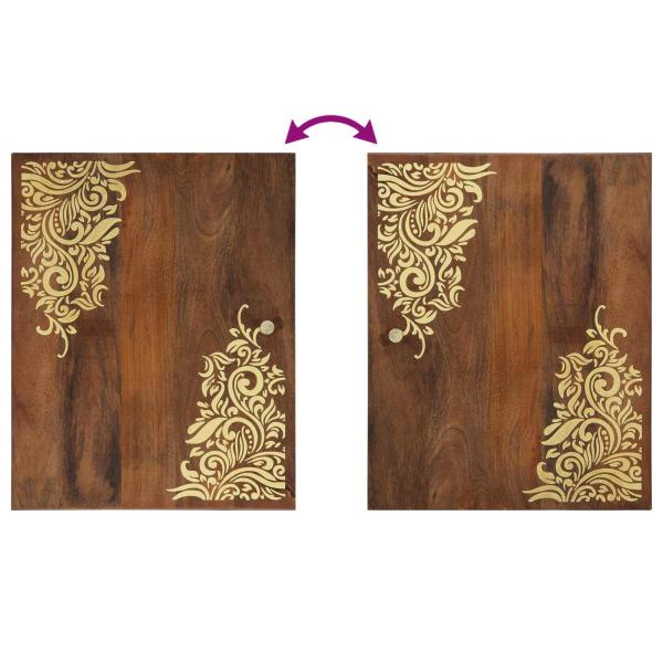 Badezimmerschrank-Set mit Tür 5 pcs Honigbraun Massivholz Mango