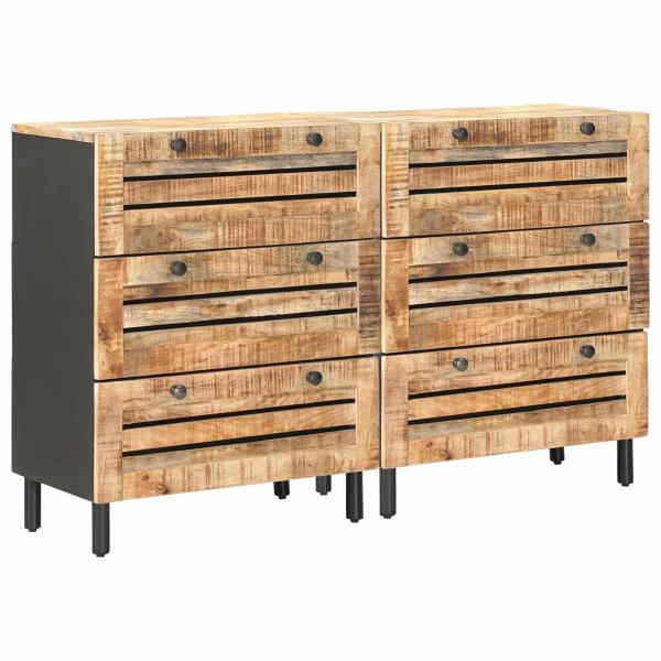 Stauraumschränke 2 Stk. 120 x 33 x 75 cm Massivholz Mango