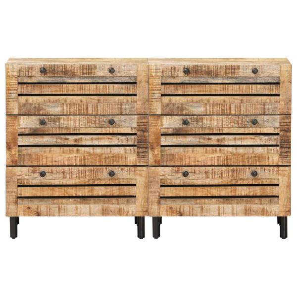 Stauraumschränke 2 Stk. 120 x 33 x 75 cm Massivholz Mango