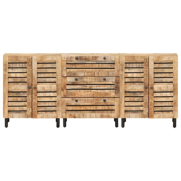 Stauraumschränke 3 Stk. 180 x 33 x 75 cm Massivholz Mango Natur