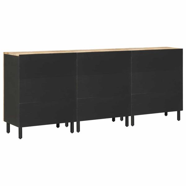 Stauraumschränke 3 Stk. 180 x 33 x 75 cm Massivholz Mango Natur
