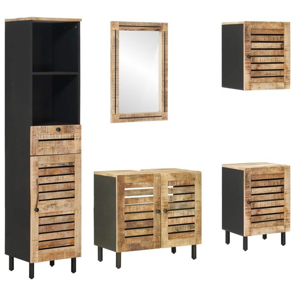 Badezimmerschrank-Set 5 Stk. Natur 38 x 33 x 160 cm