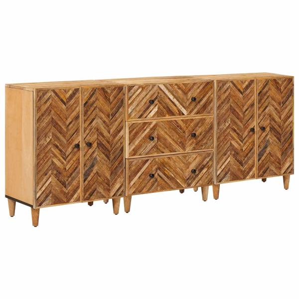 ARDEBO.de - Stauraumschränke 3 pcs Braun 60 x 33,5 x 75 cm Massivholz Mango