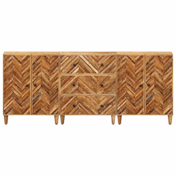 Stauraumschränke 3 pcs Braun 60 x 33,5 x 75 cm Massivholz Mango