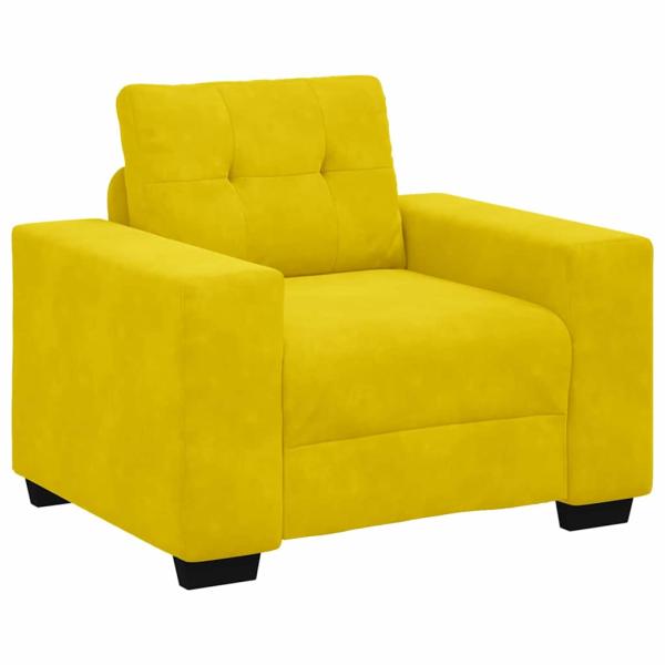 Sofa Set 3 stk. Gelb Samt