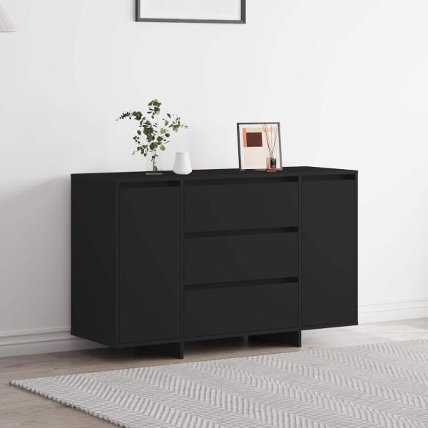 ARDEBO.de - Sideboard mit Schubladen Schwarz 120 x 41 x 75 cm Holzwerkstoff