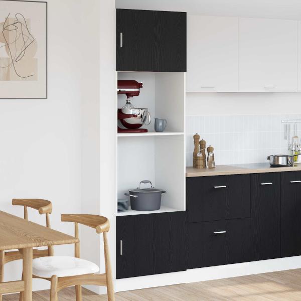 ARDEBO.de - Hängeschrank Schwarz Eichen-Optik 60 x 57 x 207 cm