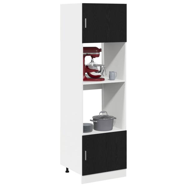 Hängeschrank Schwarz Eichen-Optik 60 x 57 x 207 cm