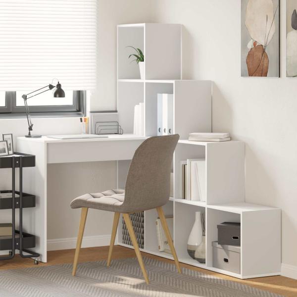 ARDEBO.de - Eck-Schreibtisch Weiß 101,5 x 149,5 x 149,5 cm Holzwerkstoff