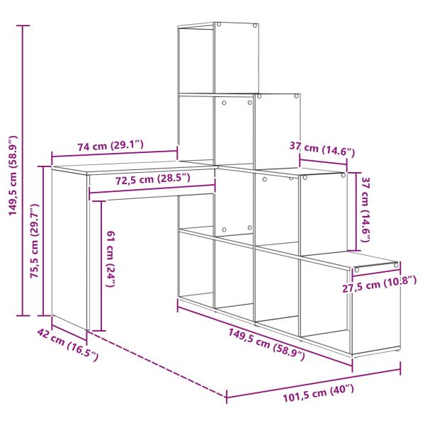 Eck-Schreibtisch Weiß 101,5 x 149,5 x 149,5 cm Holzwerkstoff