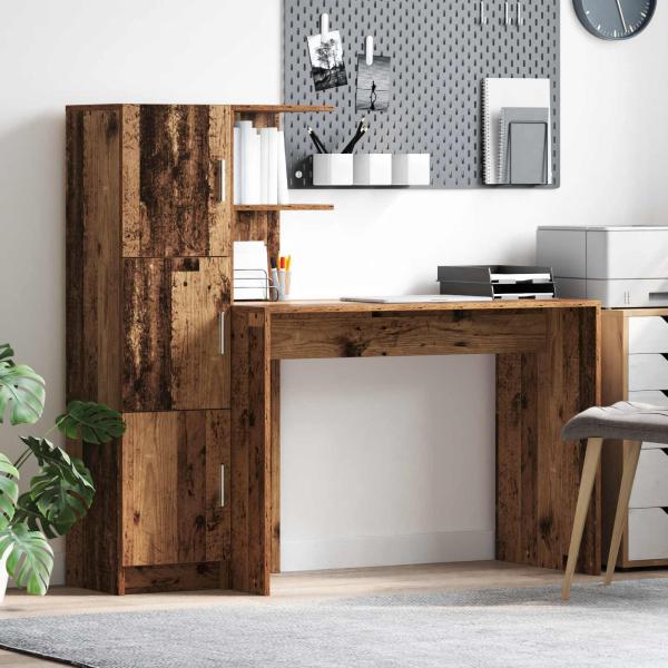 ARDEBO.de - Schreibtisch 2 pcs Altholz