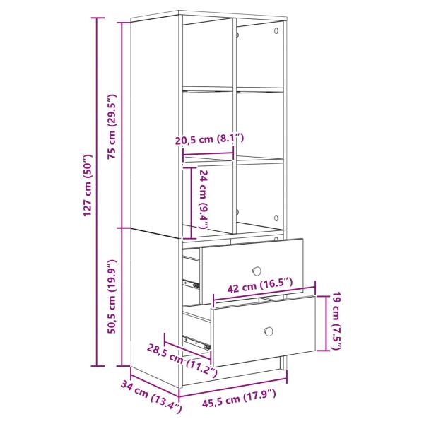 Schreibtisch mit Schubladen mit Regal mit Speicher 2 pcs Weiß