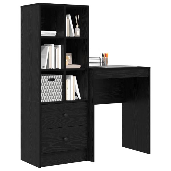 Schreibtisch Schwarz Eichen-Optik 105,5 x 34 x 127 cm 2 stk.
