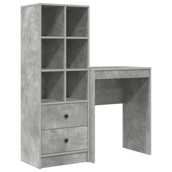 Schreibtisch Beton Grau 105,5 x 34 x 127 cm 2 stk.