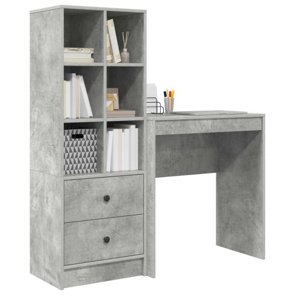 Schreibtisch Beton Grau 115,5 x 40 x 127 cm 2 stk.