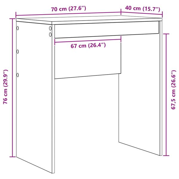 Schreibtisch mit Schubladen mit Regal 2 pcs Altholz