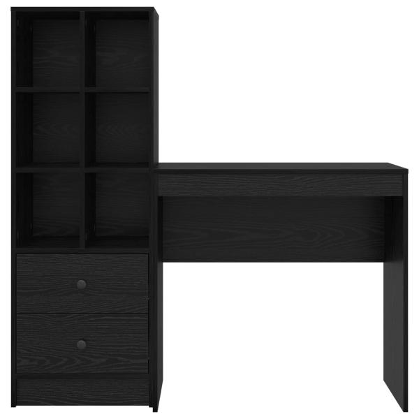 Schreibtisch mit Schubladen 2 pcs Schwarz Eichen-Optik