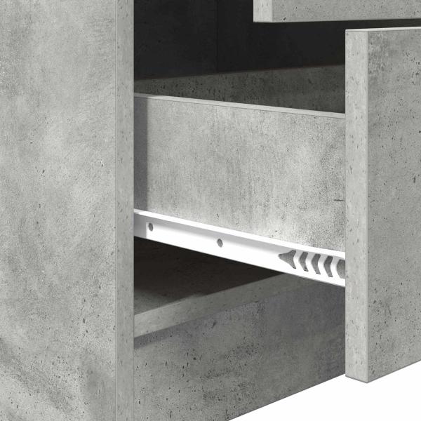 Schreibtisch mit Schubladen mit Regal 2 pcs Beton Grau