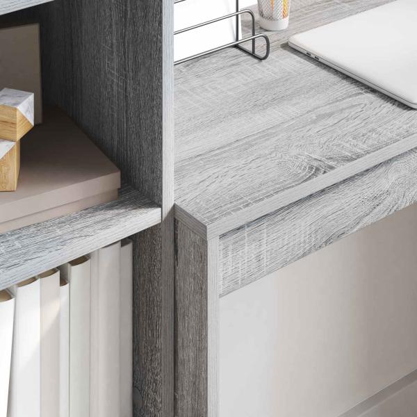 Schreibtisch mit Schubladen mit Regal 2 pcs Graues Sonoma