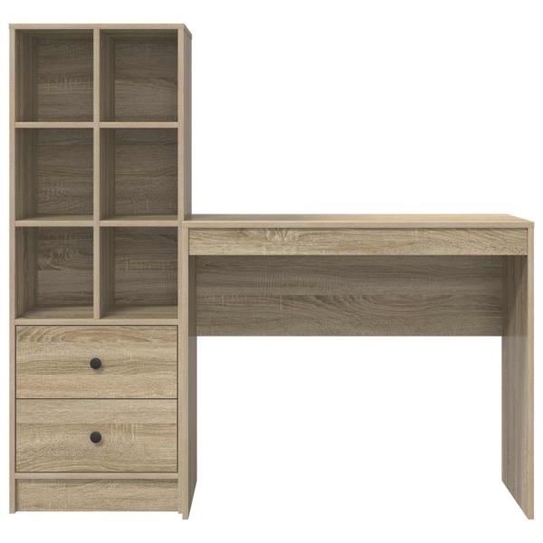 Schreibtisch mit Schubladen mit Regal 2 pcs Sonoma-Eiche