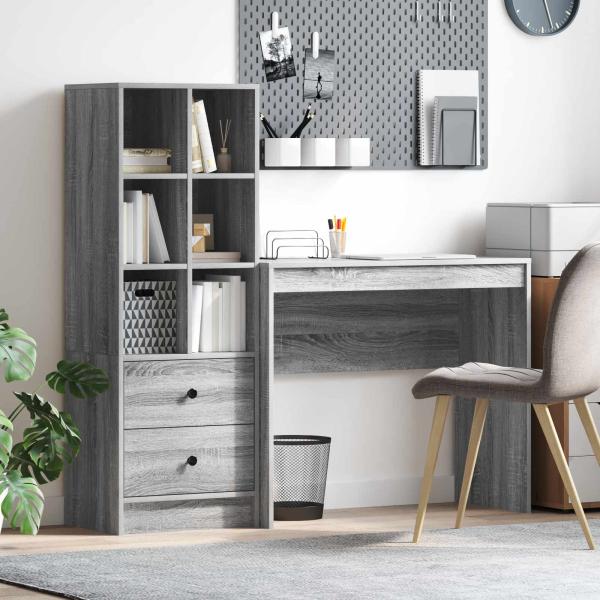 ARDEBO.de - Schreibtisch Graues Sonoma 135,5 x 40 x 127 cm 2 stk.