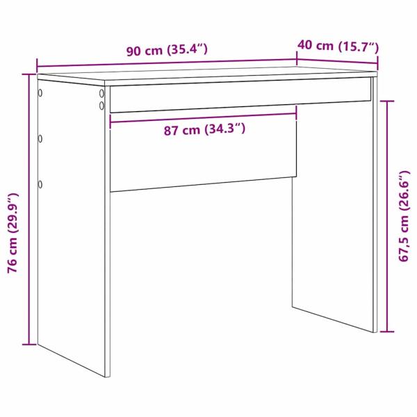 Schreibtisch mit Schubladen mit Regal 2 pcs Altholz