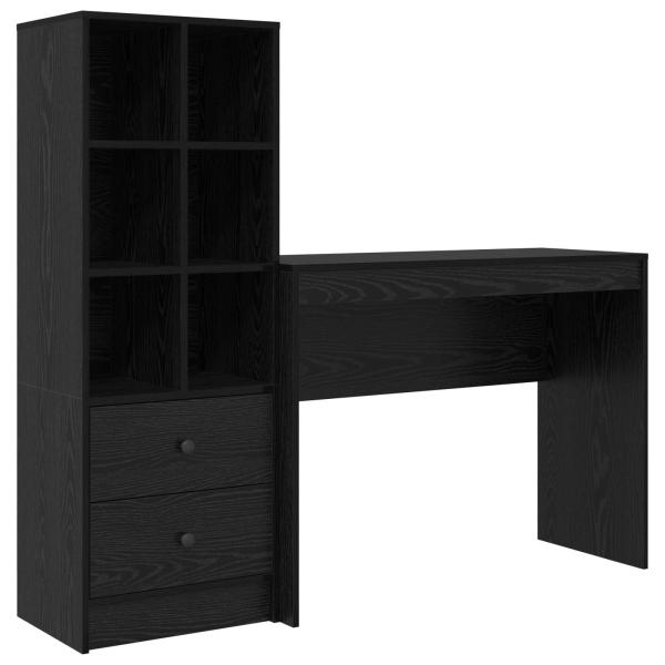 Schreibtisch Schwarz Eichen-Optik 145,5 x 40 x 127 cm 2 stk.