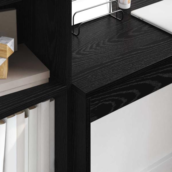 Schreibtisch Schwarz Eichen-Optik 145,5 x 40 x 127 cm 2 stk.
