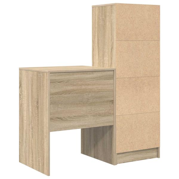 Schreibtisch mit Schubladen mit Regal 2 pcs Sonoma-Eiche