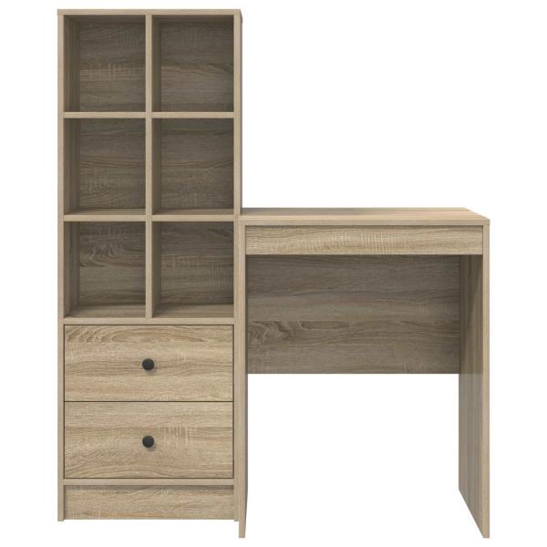 Schreibtisch mit Schubladen mit Regal 2 pcs Sonoma-Eiche
