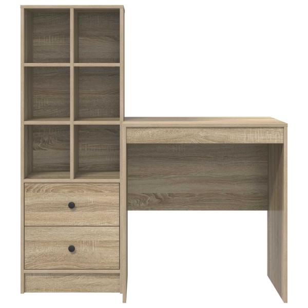 Schreibtisch mit Schubladen mit Regal 2 pcs Sonoma-Eiche