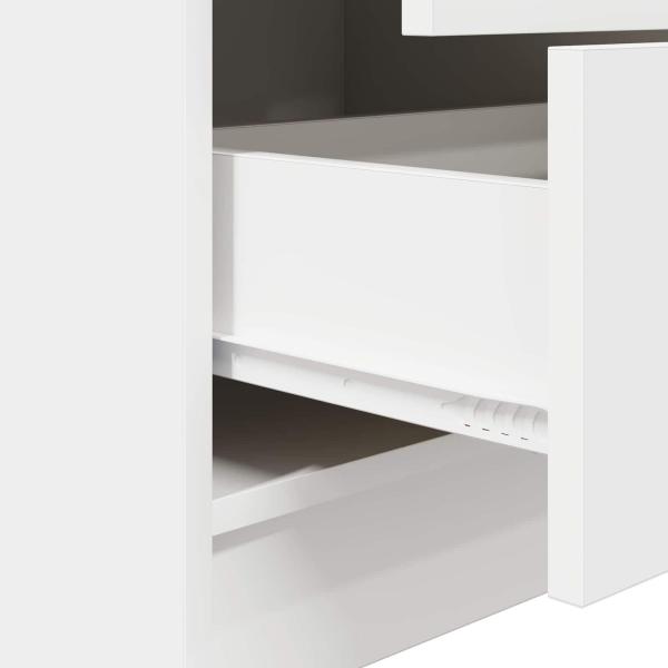 Schreibtisch mit Schubladen mit Regal mit Speicher 2 pcs Weiß