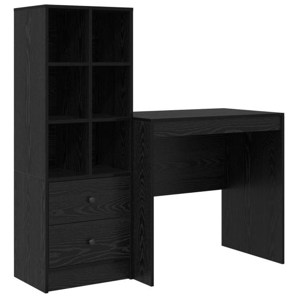 Schreibtisch Schwarz Eichen-Optik 125,5 x 50 x 127 cm 2 stk.