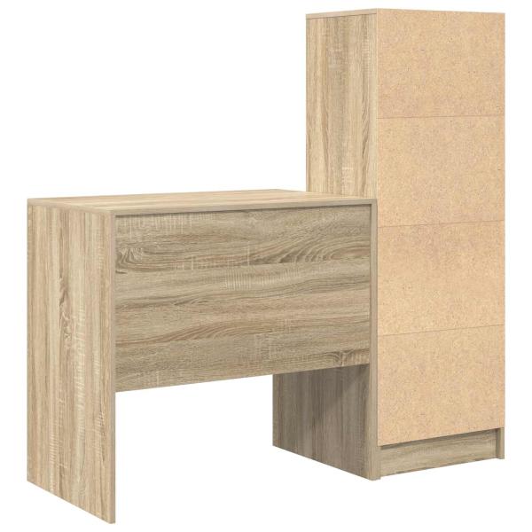 Schreibtisch mit Schubladen mit Regal 2 pcs Sonoma-Eiche