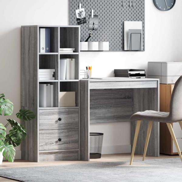 ARDEBO.de - Schreibtisch Graues Sonoma 125,5 x 50 x 127 cm 2 stk.