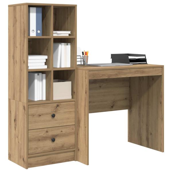 Schreibtisch Artisan-Eiche 125,5 x 50 x 127 cm 2 Stk.