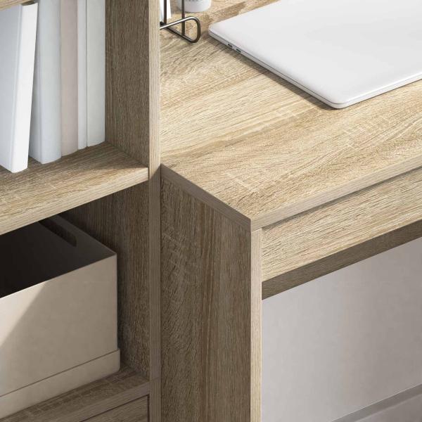 Schreibtisch mit Schubladen mit Regal 2 pcs Sonoma-Eiche